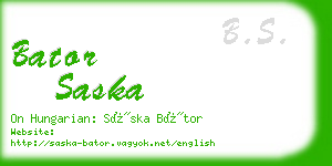 bator saska business card